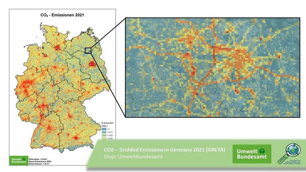 Das Umweltbundesamt ist am Arbeitspaket 1 (WP1) beteiligt und stellt räumlich-zeitlich verteilte anthropogene Emissionen für die Sektoren Industrie, Verkehr, Energie und Abfall bereit. Für die räumliche Verteilung von Luftschadstoffen wird bereits das Gridding Emission Tool for ArcGIS (Greta) betrieben. Greta wird im Rahmen des Projektes um Treibhausgase erweitert. Zudem wird die zeitliche Verteilung der Emissionen durch die Erweiterung des Tools Temporal Resolution of Emission data (TeReSE) umgesetzt.