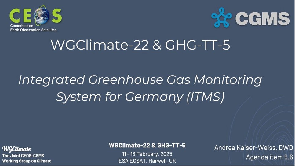 ITMS at WGClimate & GHG-TT Meeting in Harwell